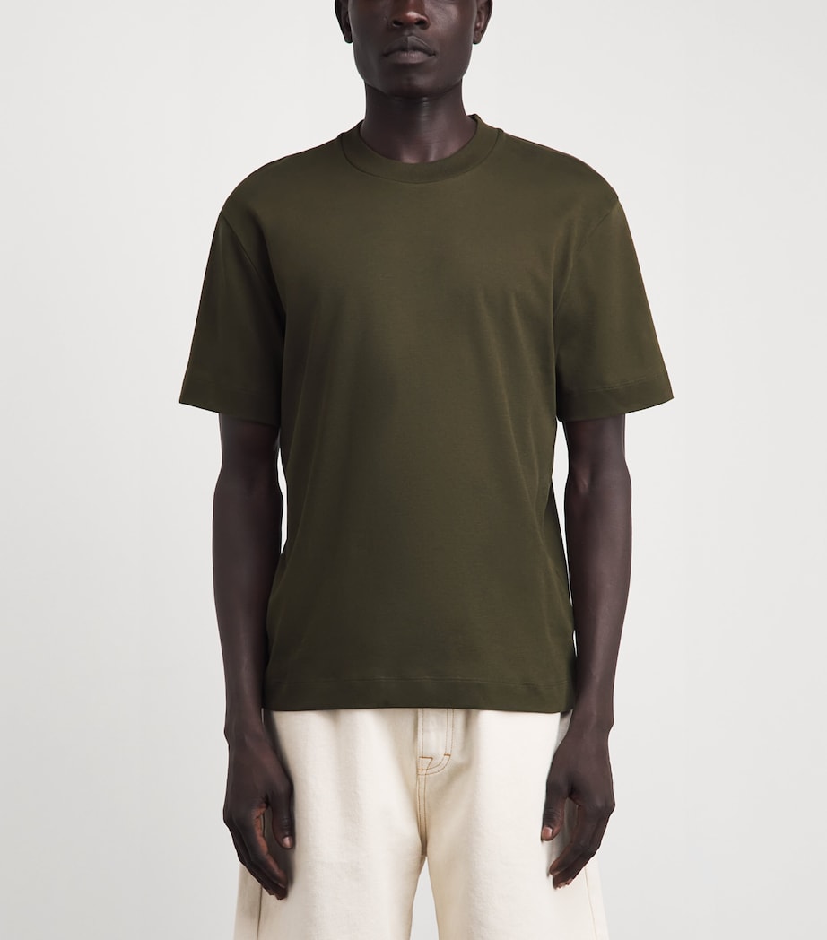 Sunspel Mens Supima Cotton Heavyweight T-Shirt Loden Green Image 4