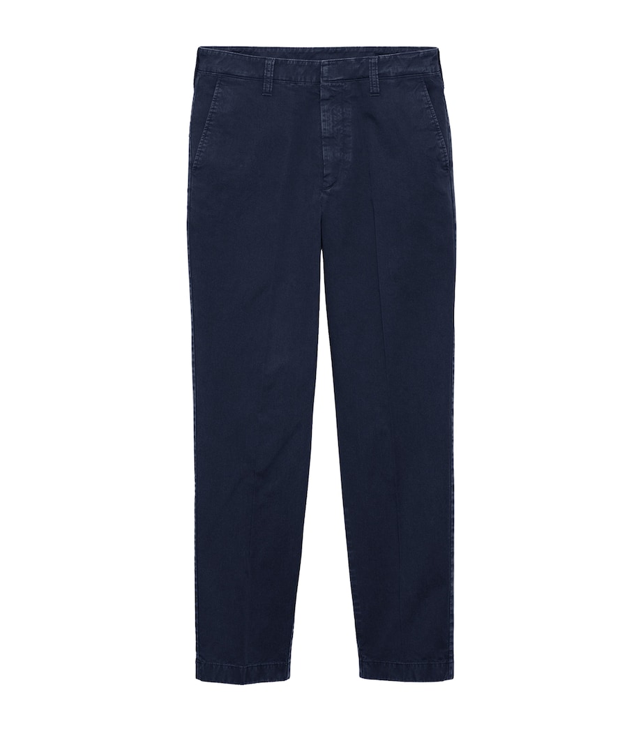 Prada Mens Garment-Dyed Cotton Trousers Blue Image 1