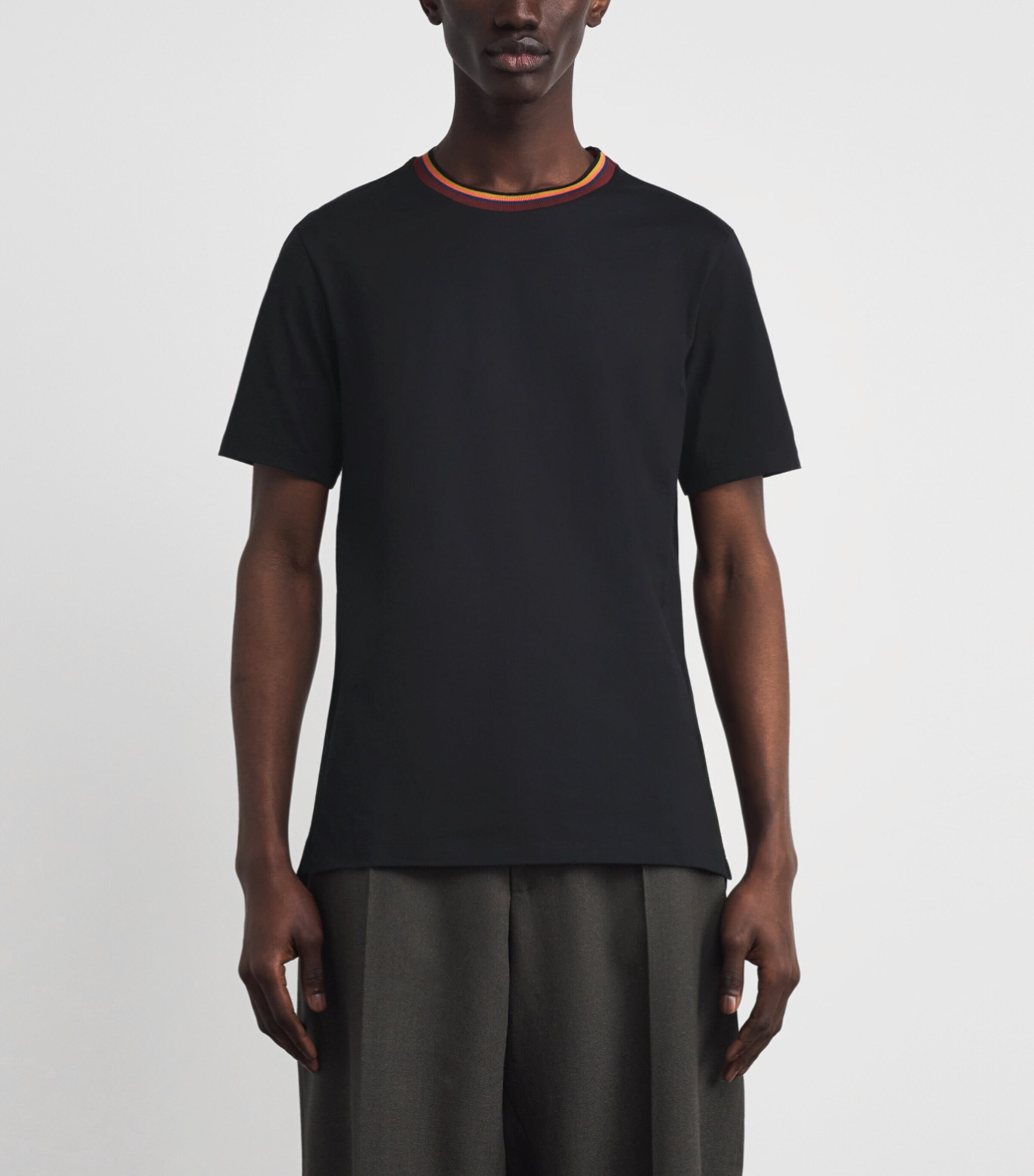 Cotton Artistic Trim T-Shirt BLACK 79 Image 3