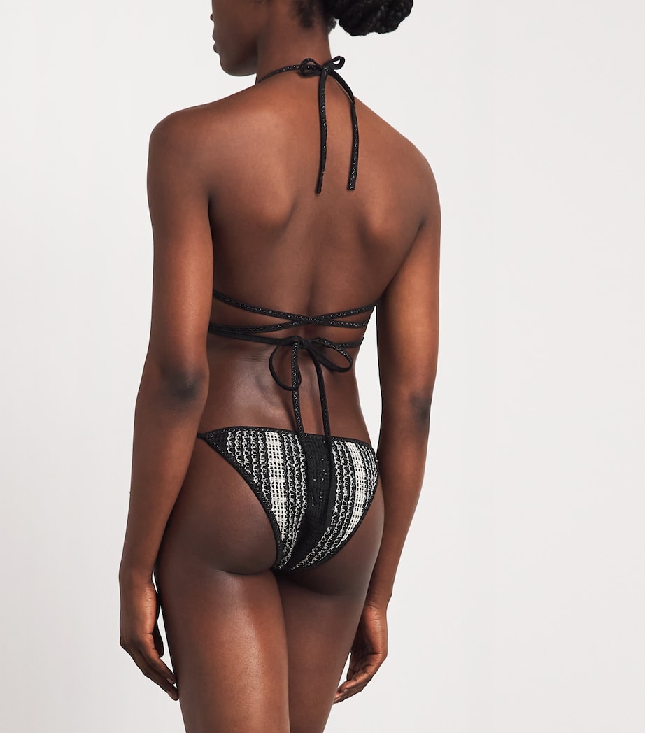 Missoni Womens Striped Tie-Up Triangle Bikini White/black Image 3