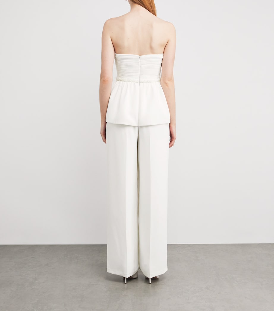Organza Bow Peplum Jumpsuit WHITE Image 3
