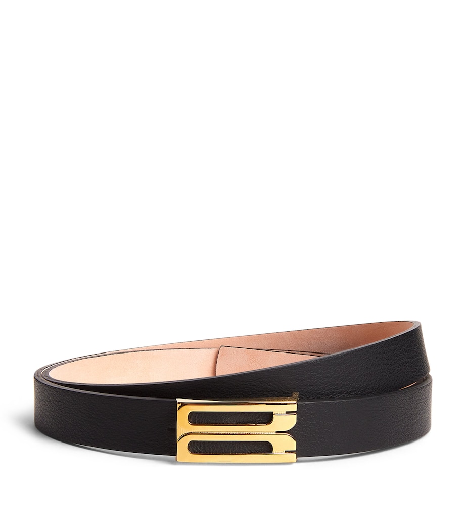 Leather Frame Belt BLACK Image 1
