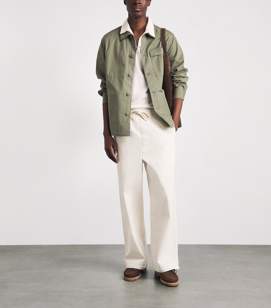 Barbour Mens Zip-Up Crackehall Polo Shirt Whisper White Image 2