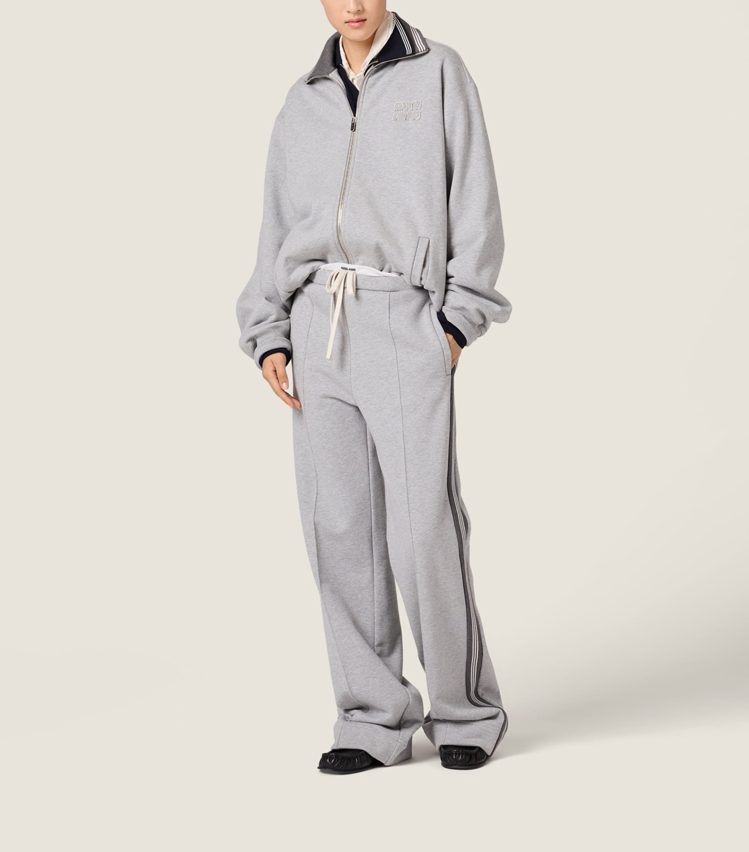 Cotton Fleece Logo Oversized Jacket F0031 Image 2