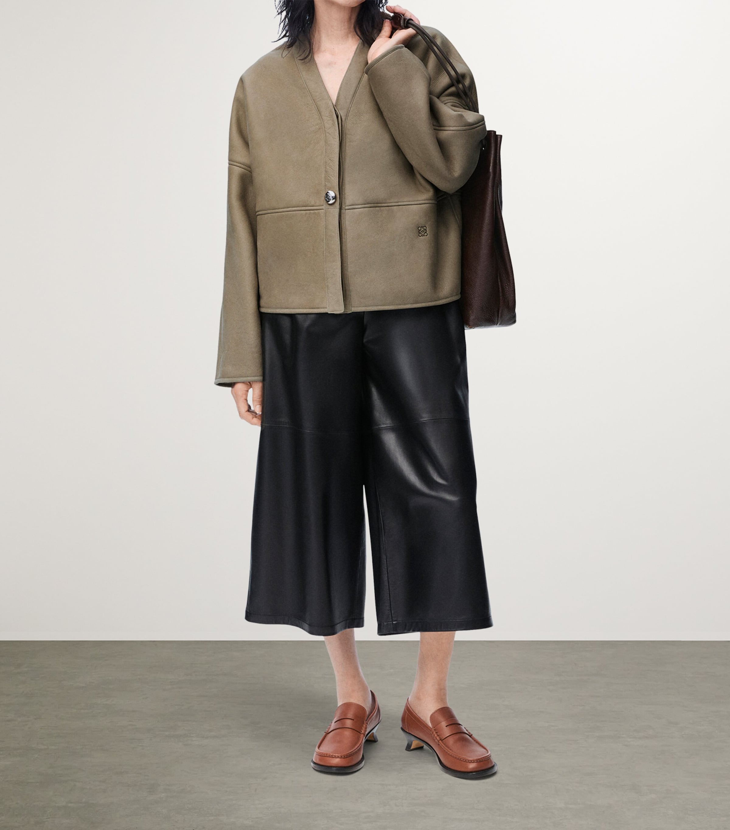 Shearling Cardigan KHAKI GREEN Image 2