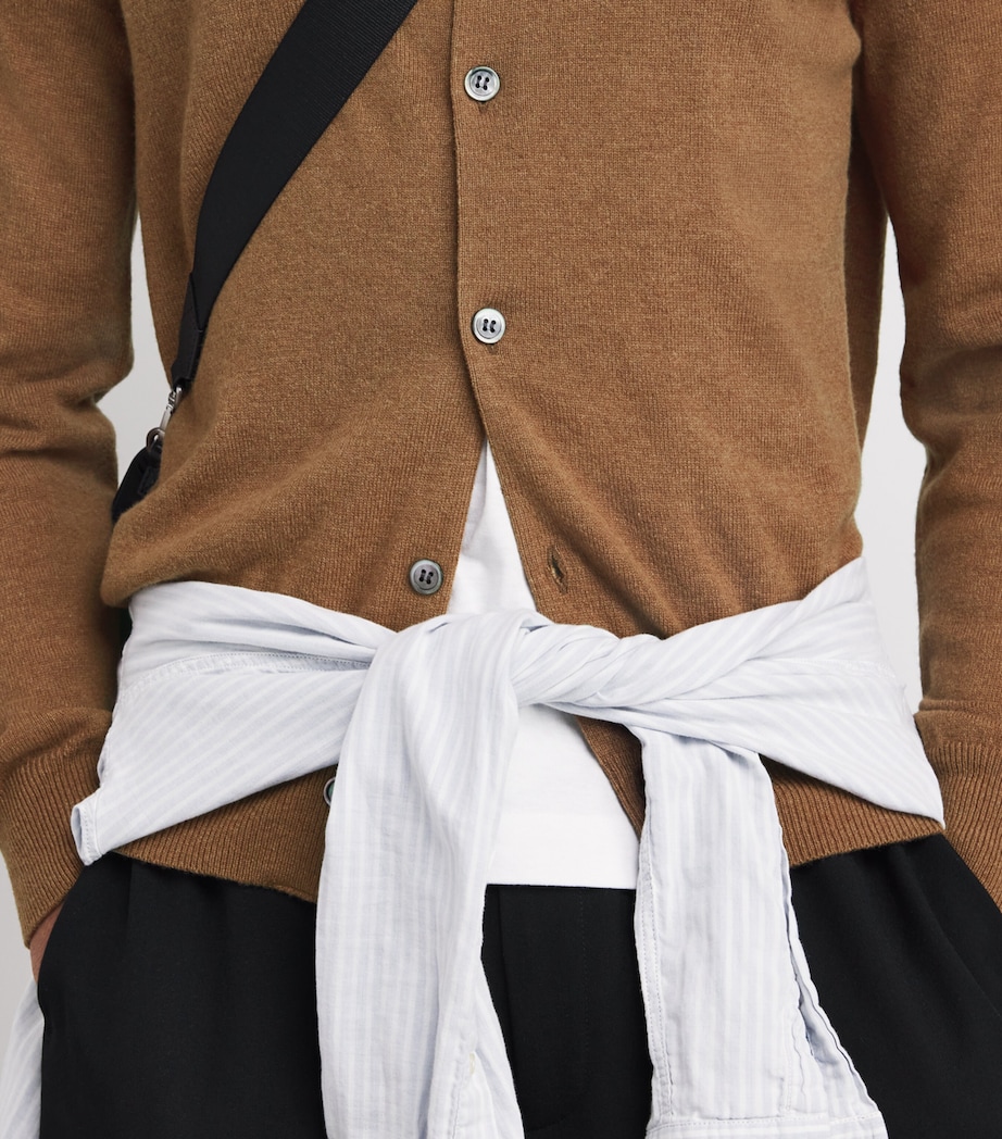 Wool Mini Heart Cardigan 3- BROWN Image 6