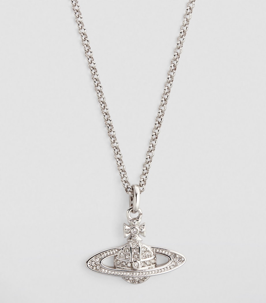 Vivienne Westwood Mini Bas Relief Orb Necklace Platnm/crystal Image 2