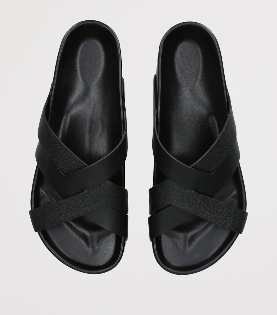 Leather Crossover Sandals BLACK Image 4
