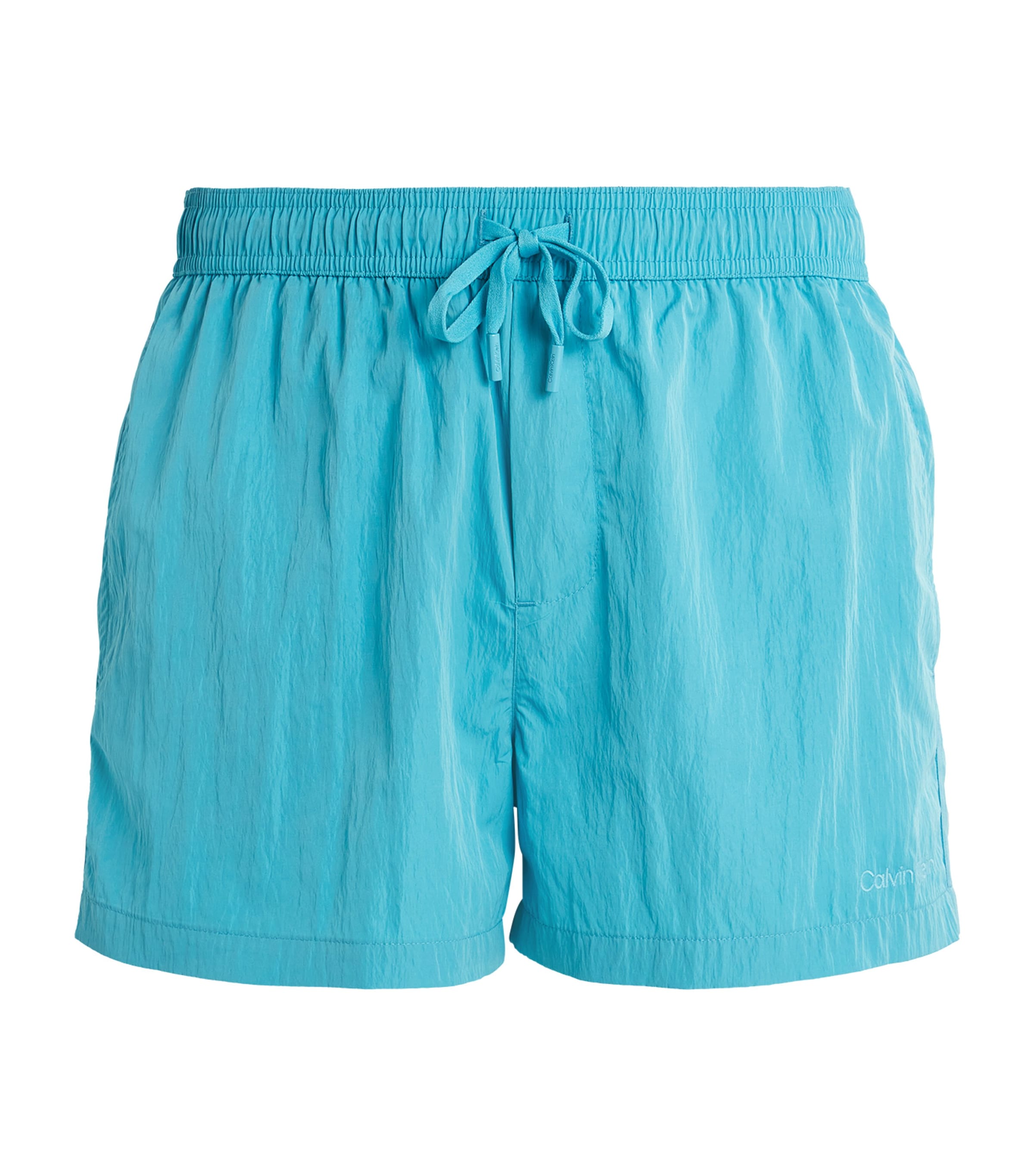 Calvin Klein Drawstring Logo Shorts In Blue