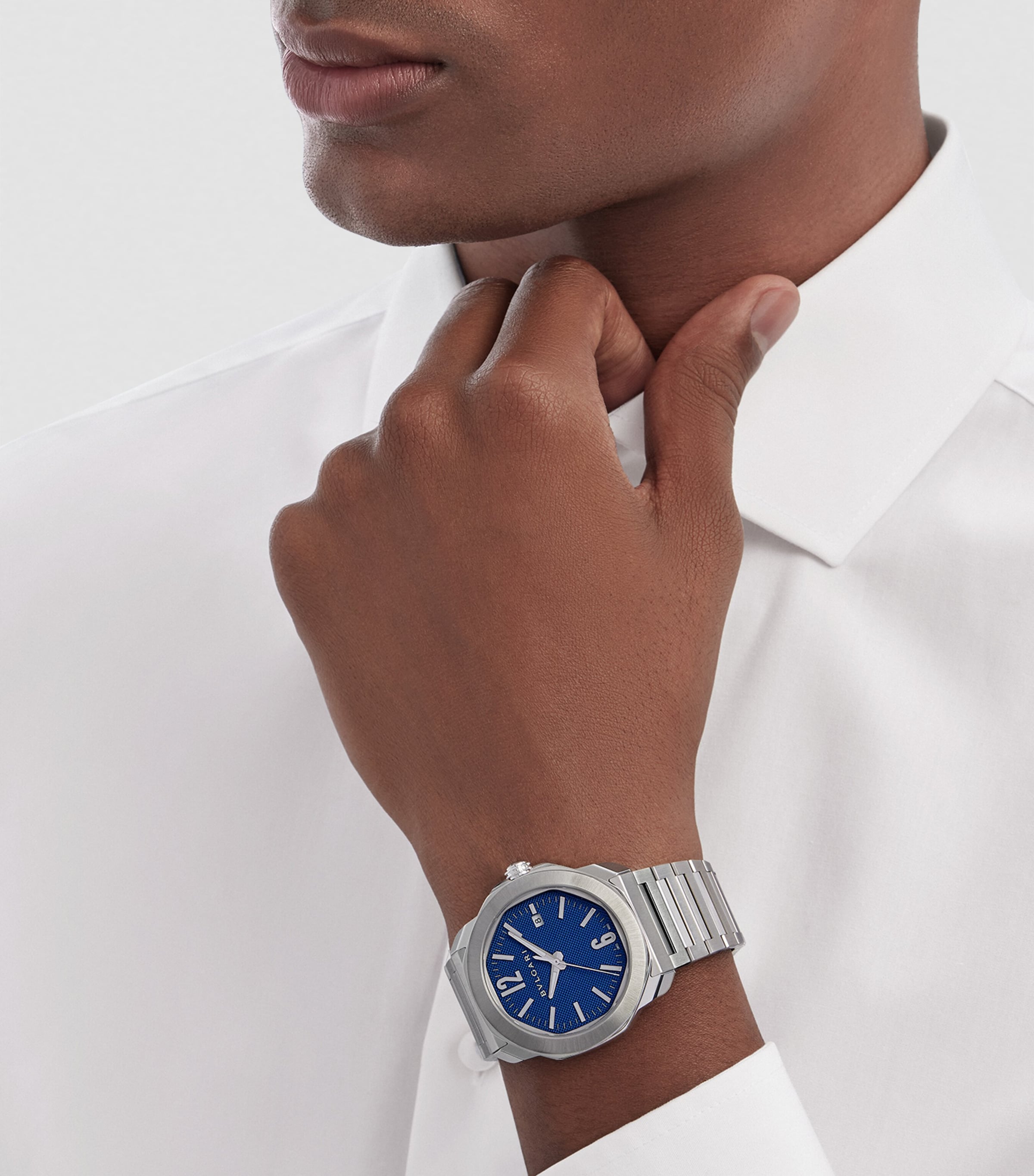 Stainless Steel Octo Roma Automatic Watch 41mm BLUE Image 3