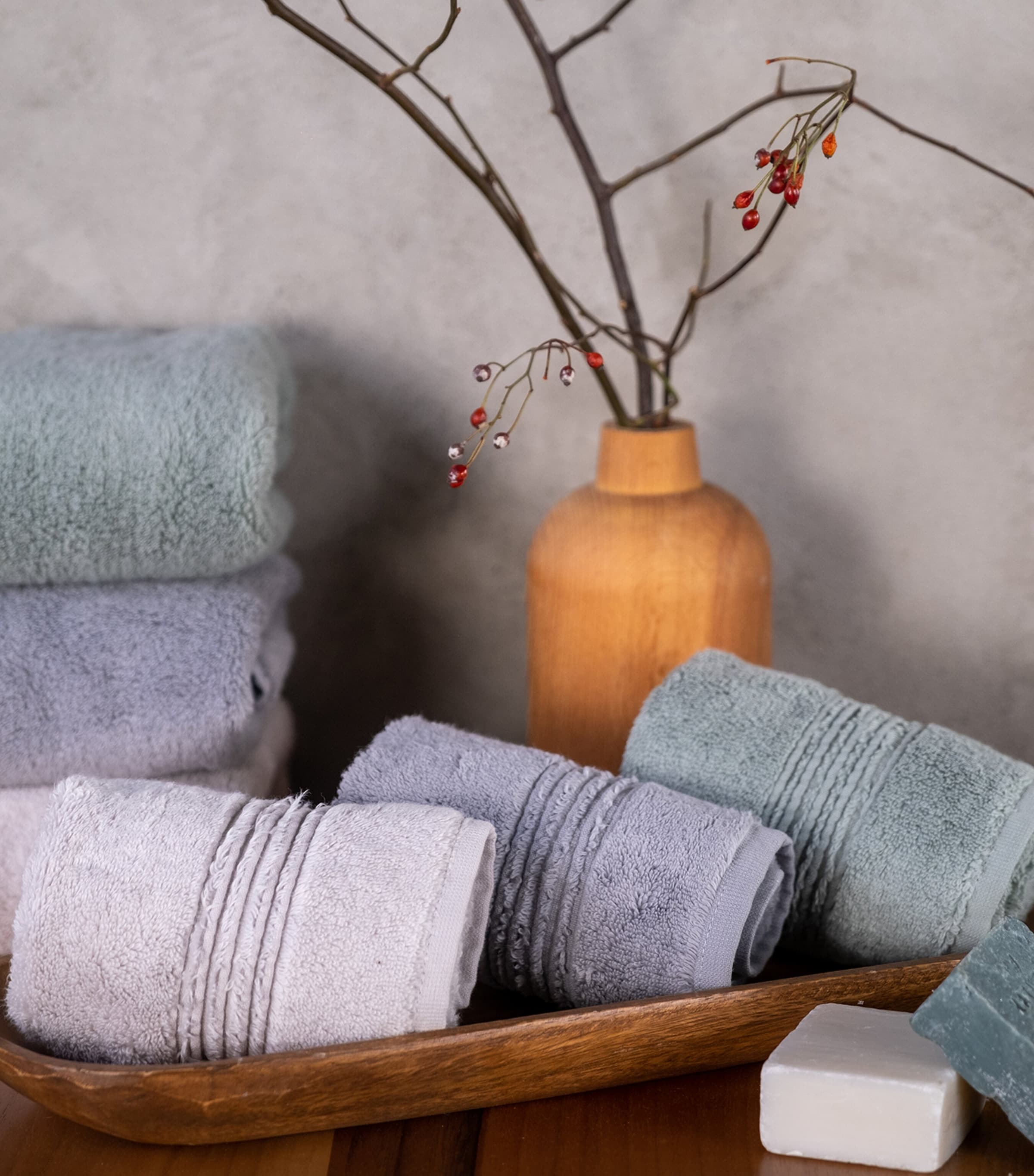 Organic Cotton Galata Bath Sheet (100cm x 150cm) DARK FROST Image 3