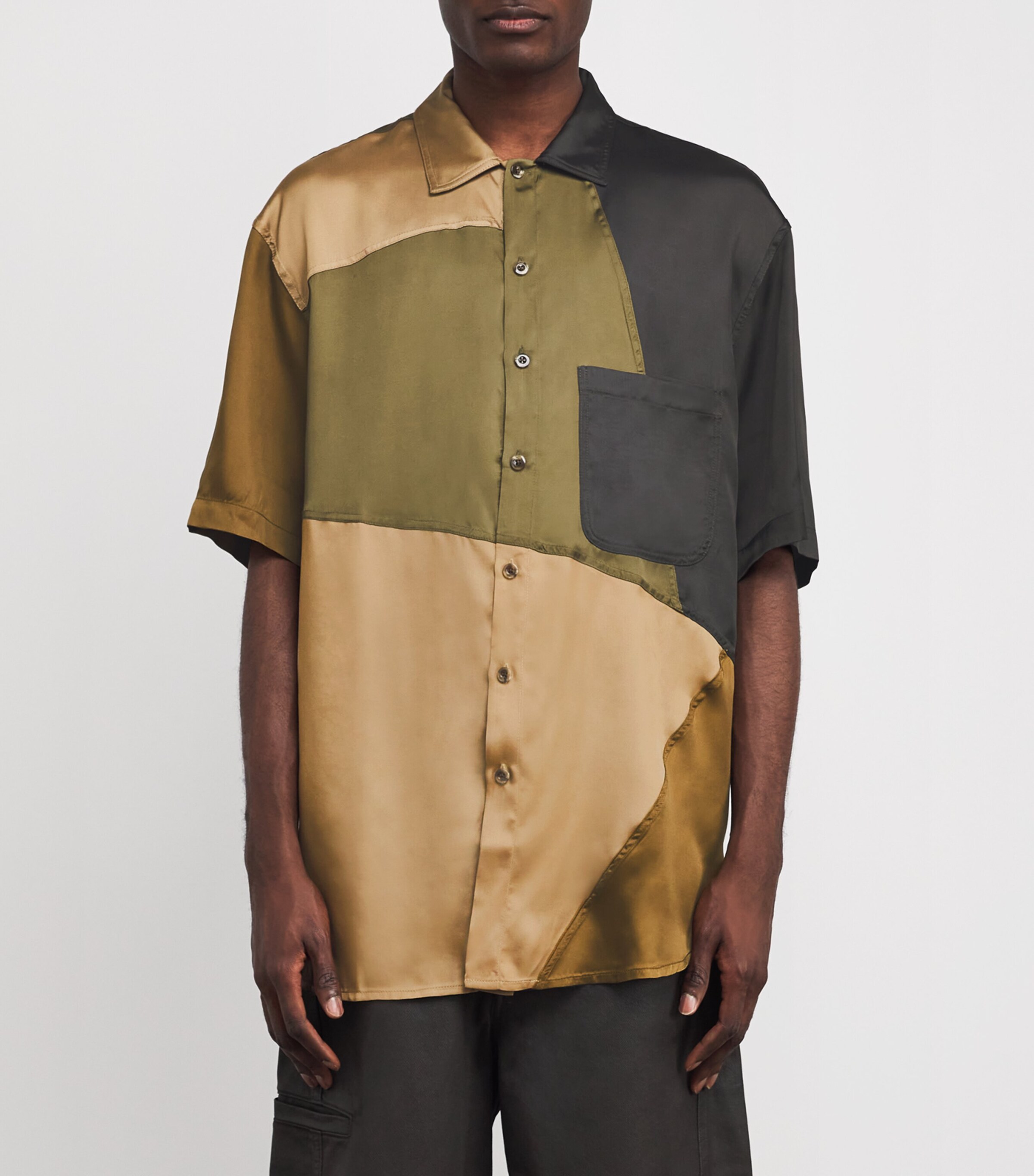 Song For The Mute Mens Panelled Short-Sleeve Shirt Image 3