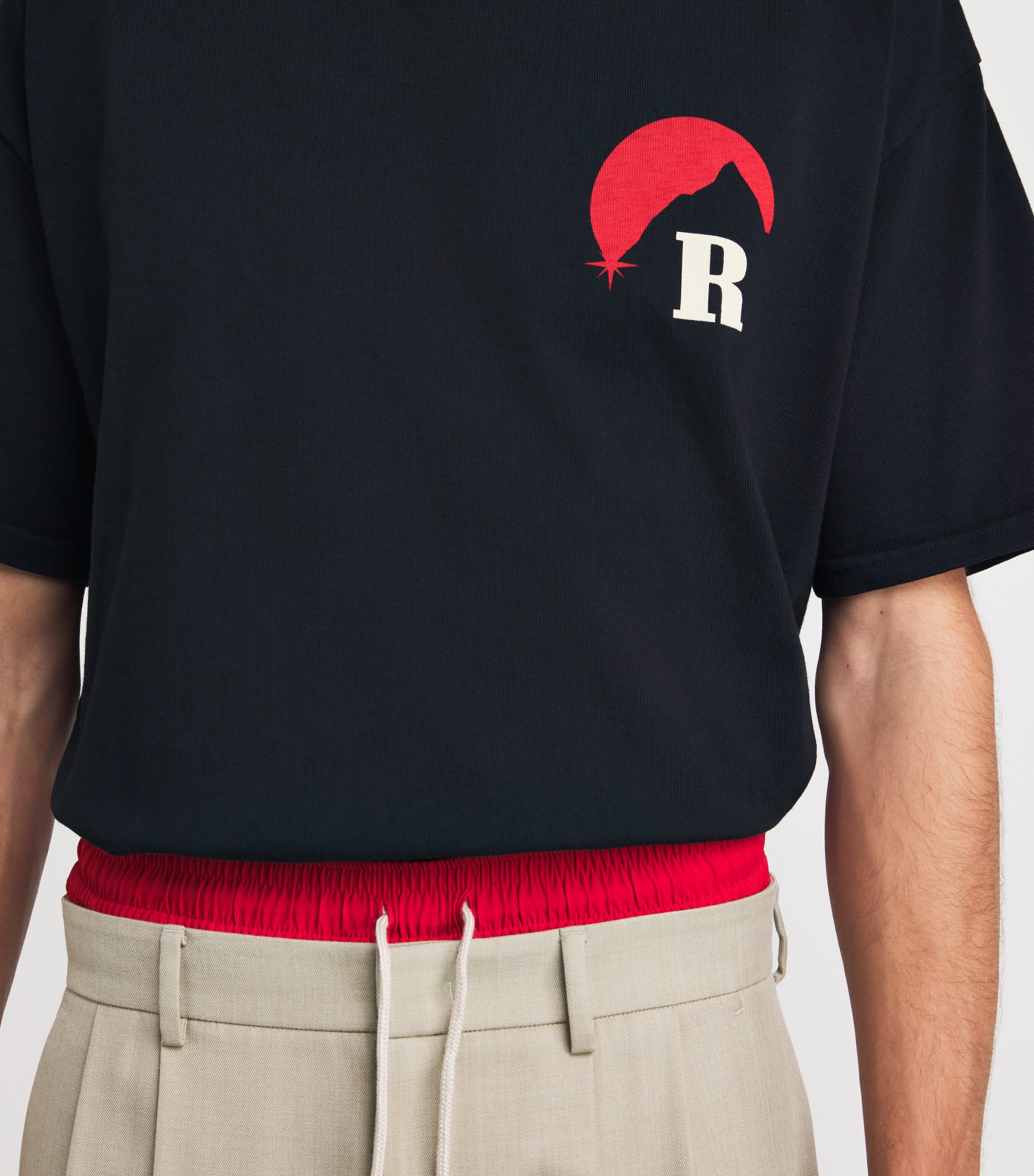 Cotton Moonlight T-Shirt  BLACK/ RED/ BLUE Image 4