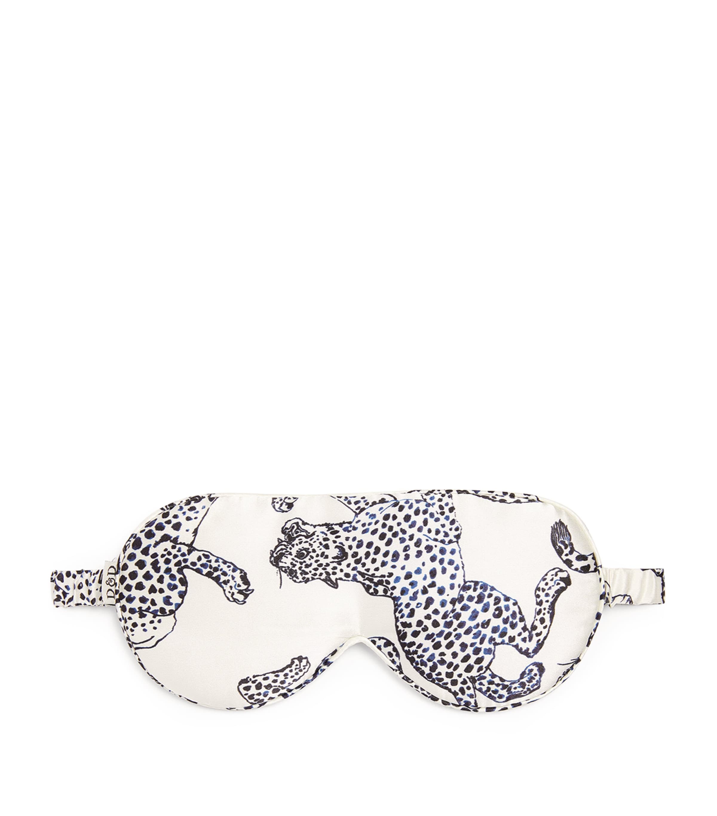 Shop Desmond & Dempsey Silk Jaguar Print Eye Mask In Beige