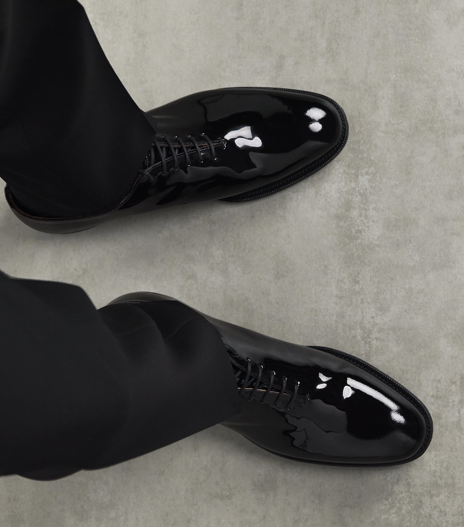 Patent Leather Whole Cut Oxford Shoes BLACK Image 2
