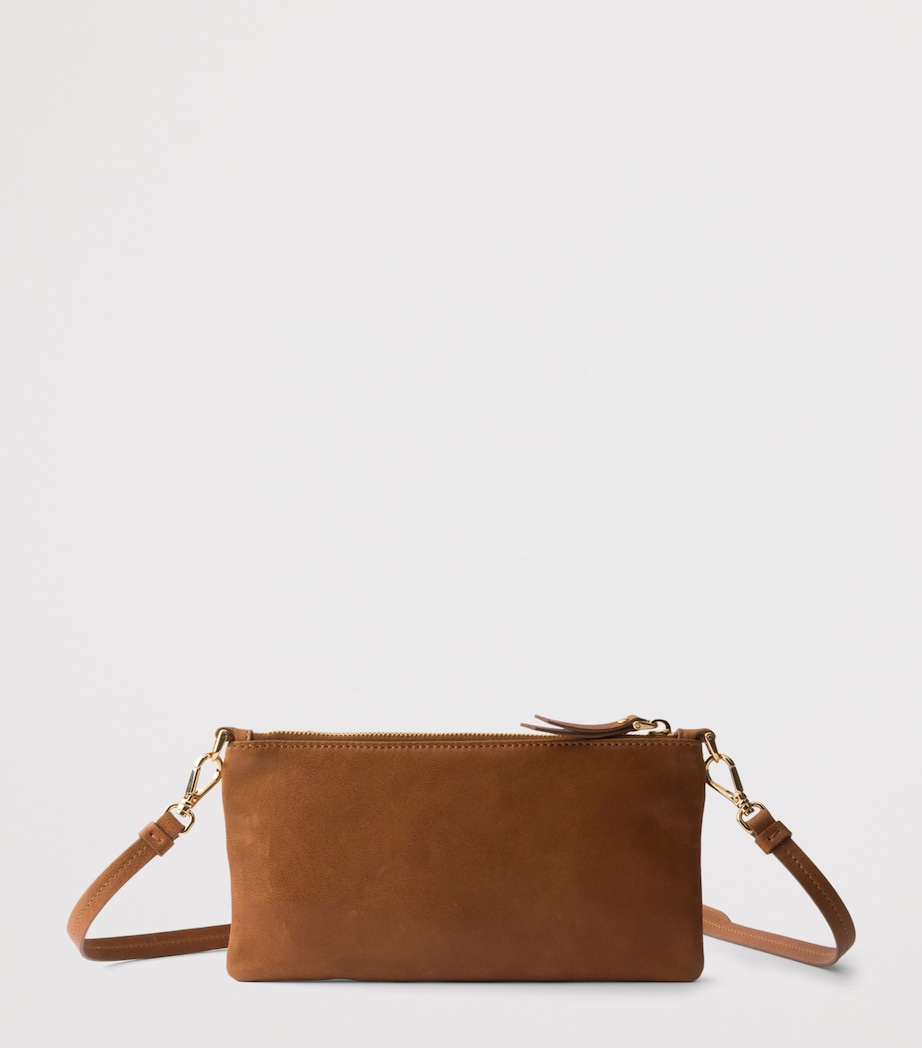 Prada Leather Chain Wallet Brown Image 3