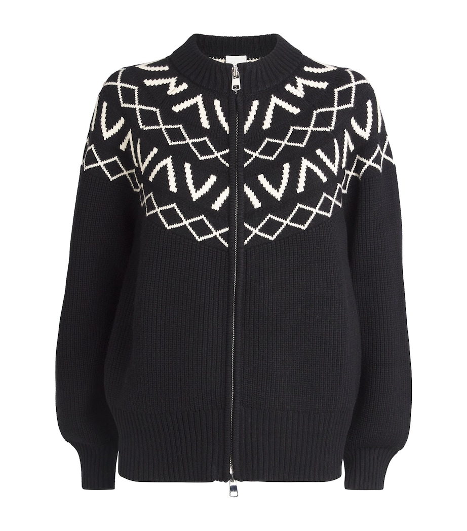 Varley Womens Fair Isle Alys Zip-Up Cardigan Black Image 1
