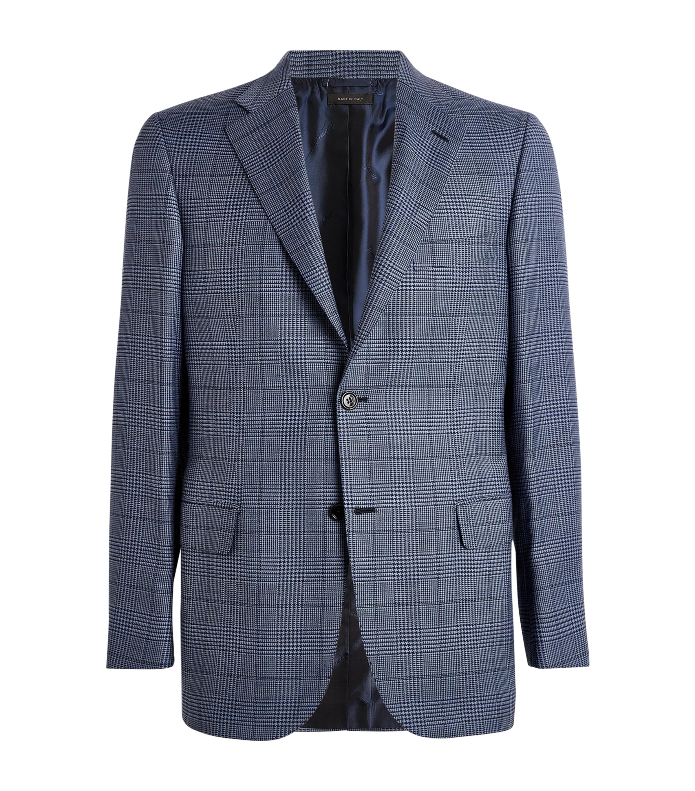 Brioni Wool Houndstooth Ravello Blazer In Blue
