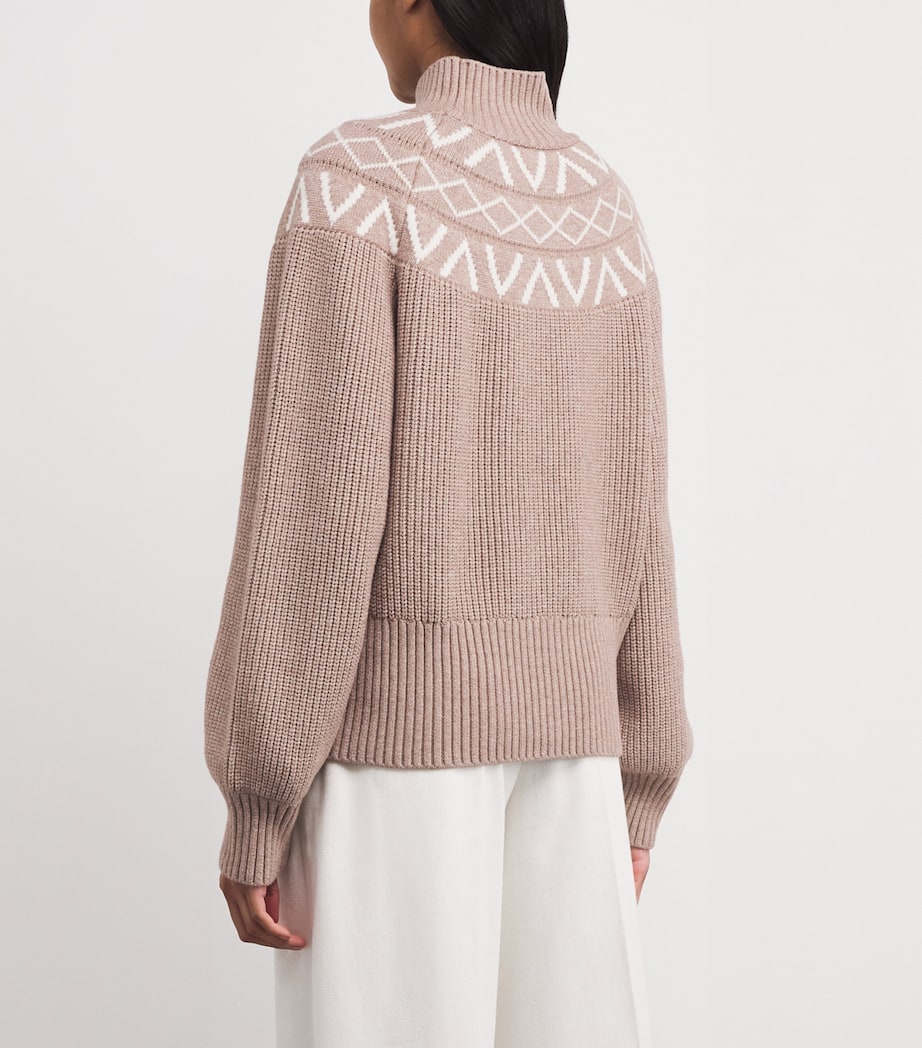 Fair Isle Marcie Sweater LIGHT TAUPE MARL Image 4