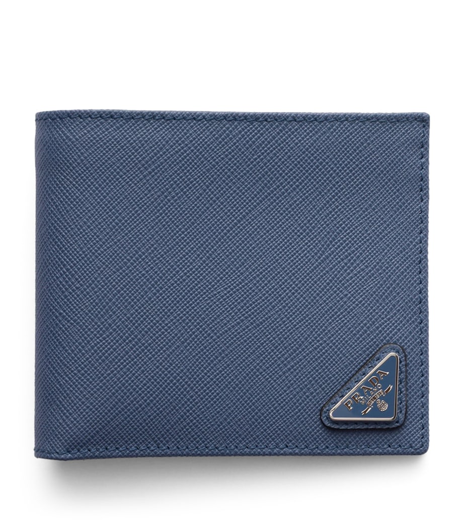 Prada Saffiano Leather Wallet Blue Image 1