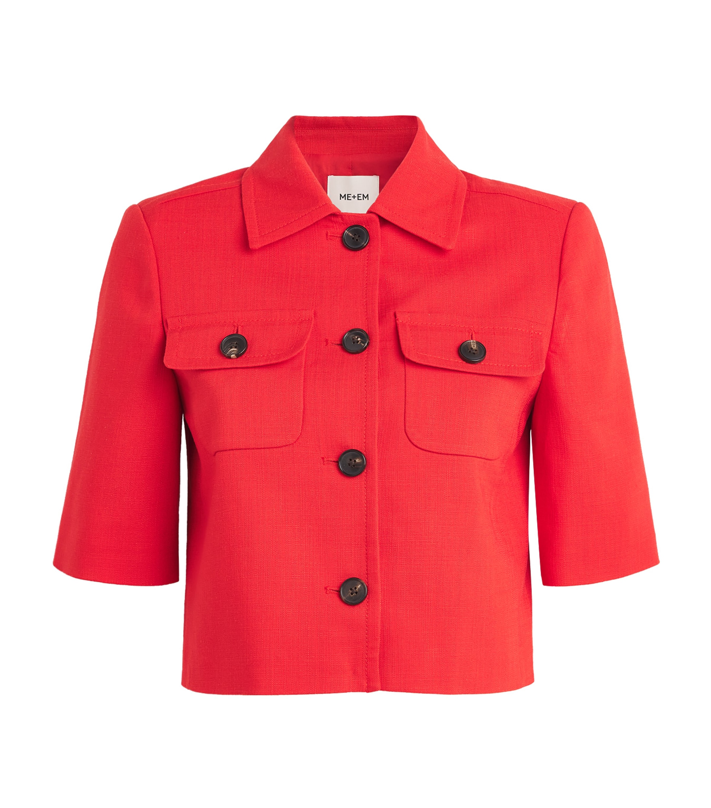 ME+EM Womens Cropped Jacket Lipstick Red Image 1