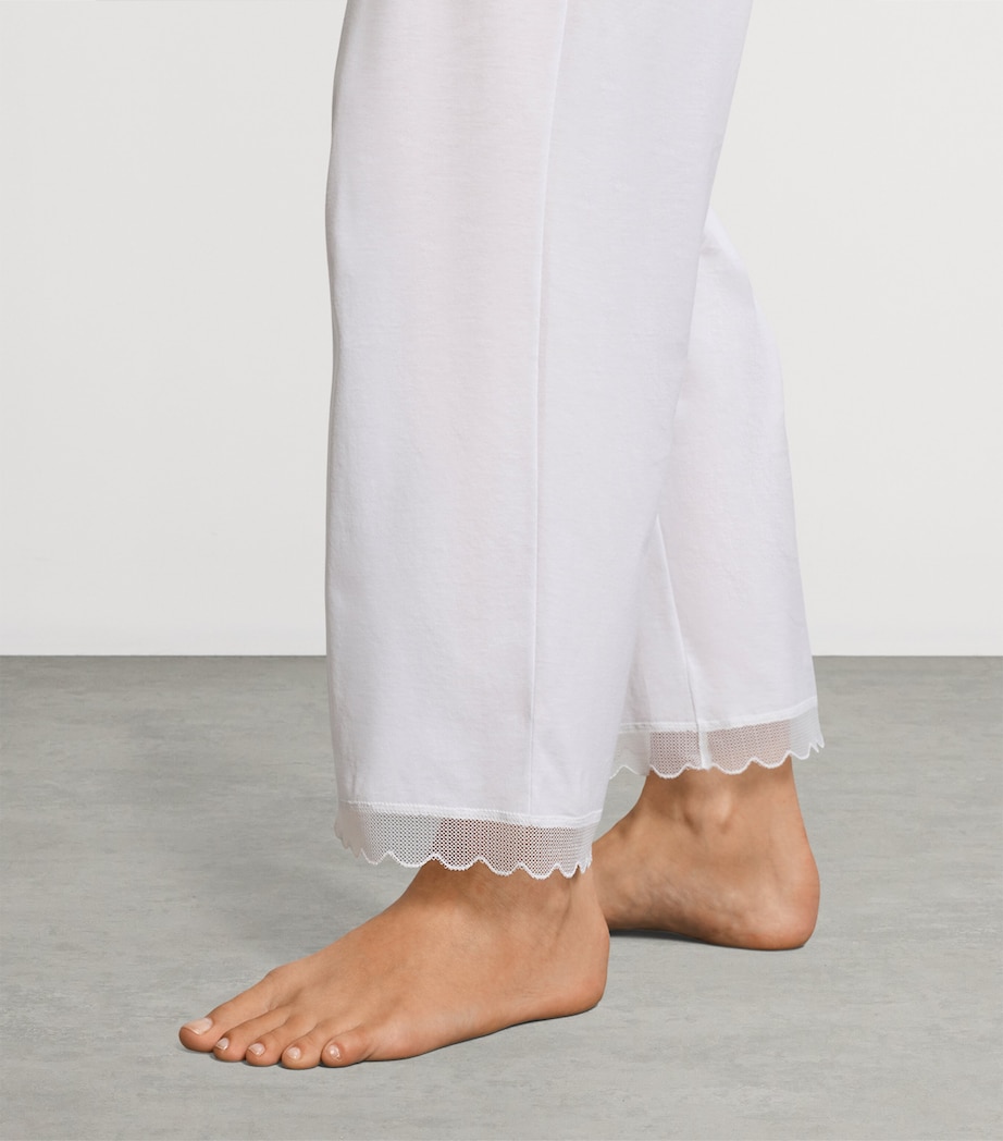 Hanro Womens Pima Cotton Inaya Pyjama Set White Image 6