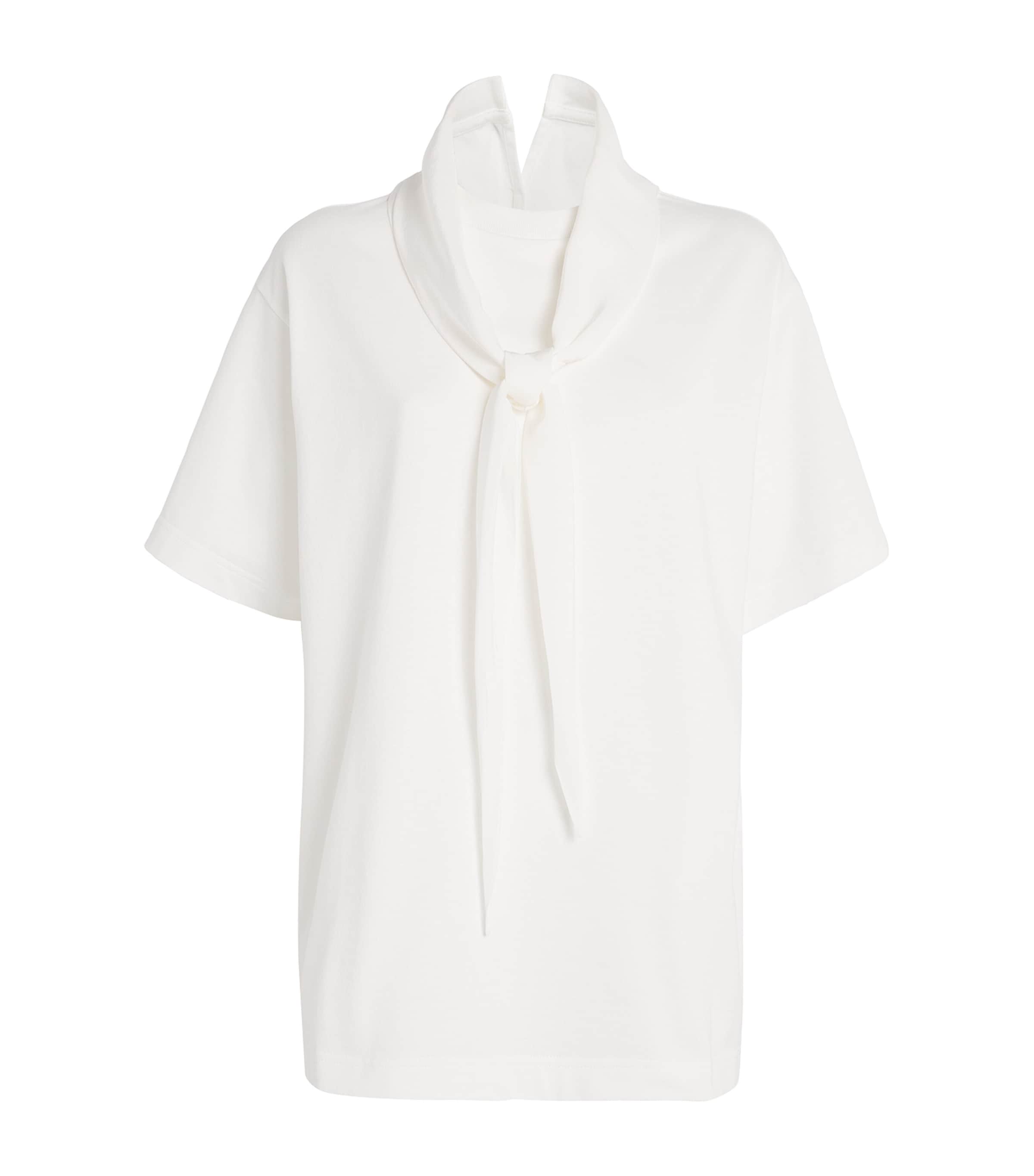 Carven Scarf-detail T-shirt In White