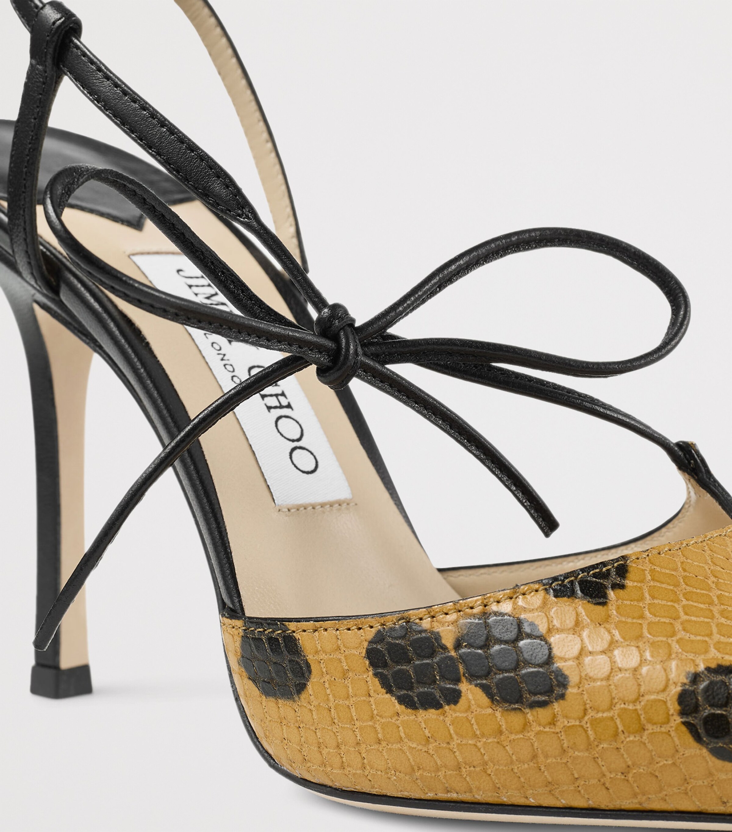 Jimmy Choo Archive Collection: Leather Spotted Heeled Slingbacks Cigar/black Image 5