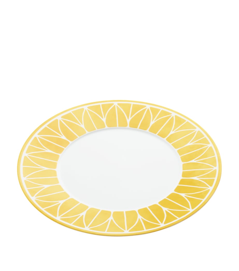 Christofle Porcelain Malmaison Riviera Dinner Plate (27cm) White/yellow Image 4