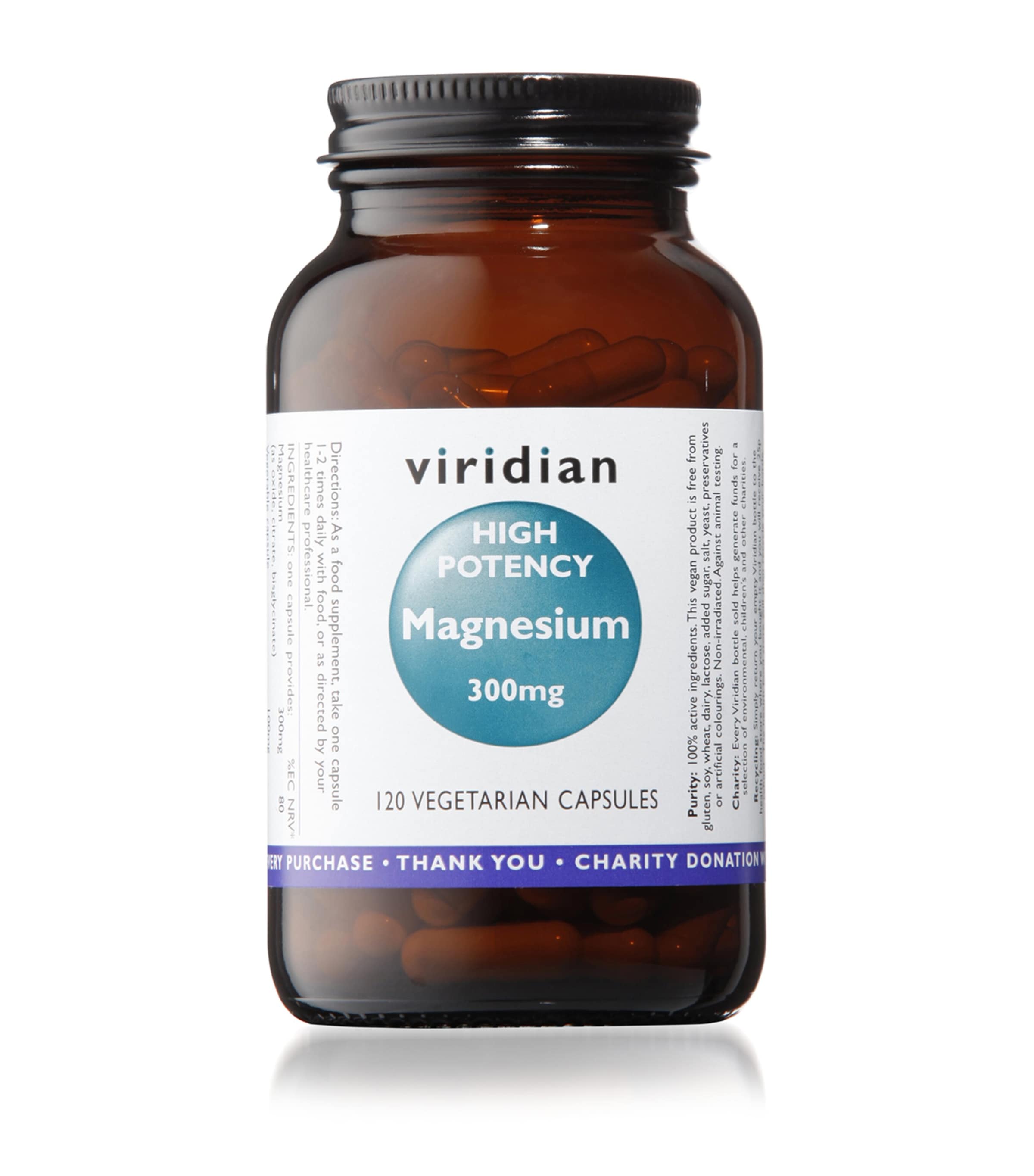 Viridian High Potency Magnesium Supplement (120 Capsules) Image 1