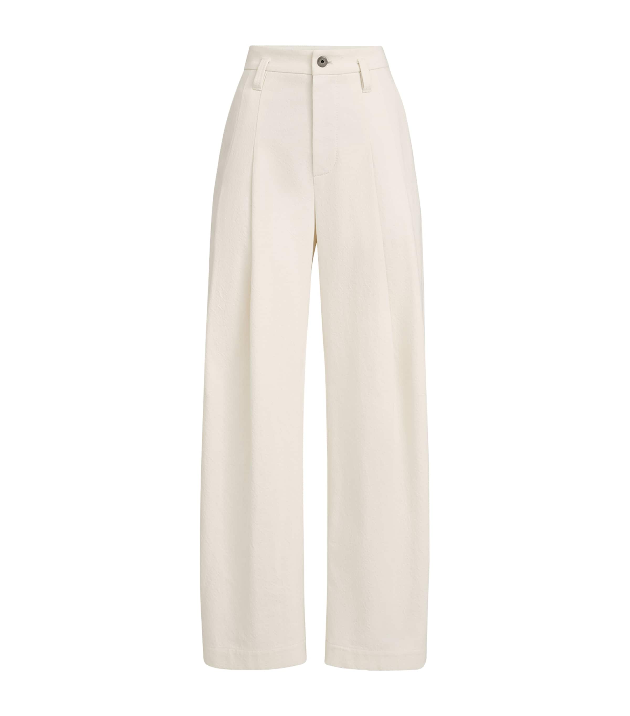 Brunello Cucinelli Womens Cotton-Wool High-Rise Trousers Image 1