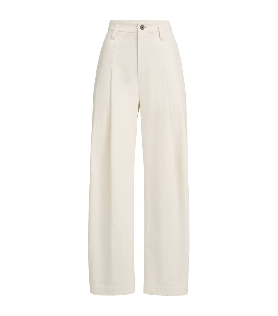 Brunello Cucinelli Womens Cotton-Wool High-Rise Trousers Image 1