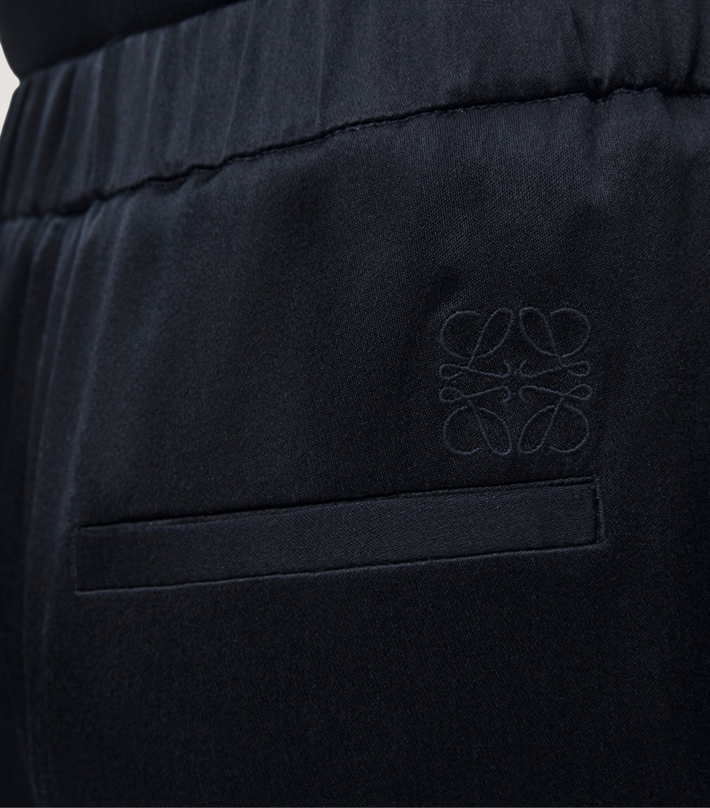 LOEWE Womens Silk-Blend Pyjama Trousers Midnight Blue Image 5