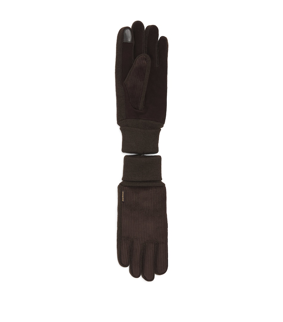 Barbour Knitted Magnus Gloves Brown Image 1