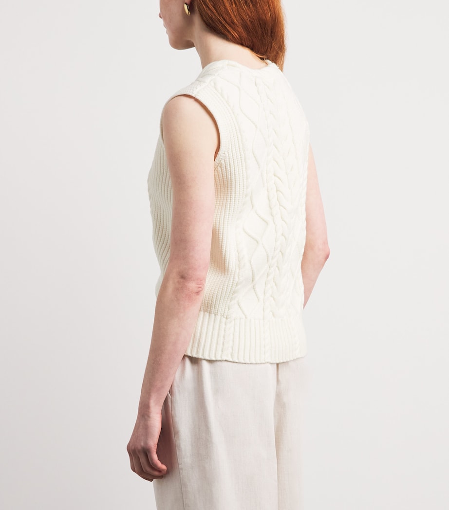 Varley Womens Cable-Knit Tatyana Vest Egret Image 5