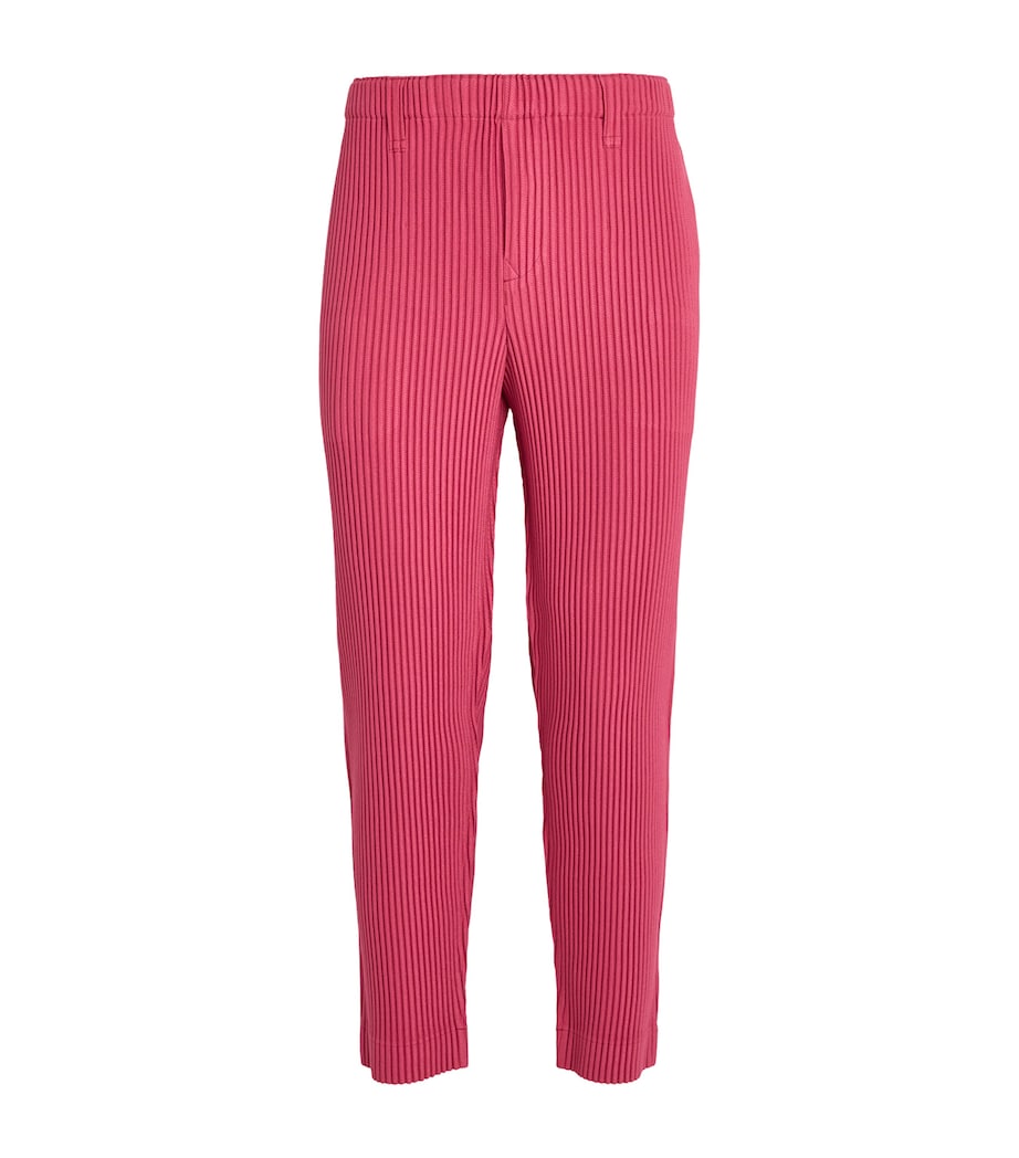 Homme Plissé Issey Miyake Mens Pleated Straight Trousers Pink Image 1