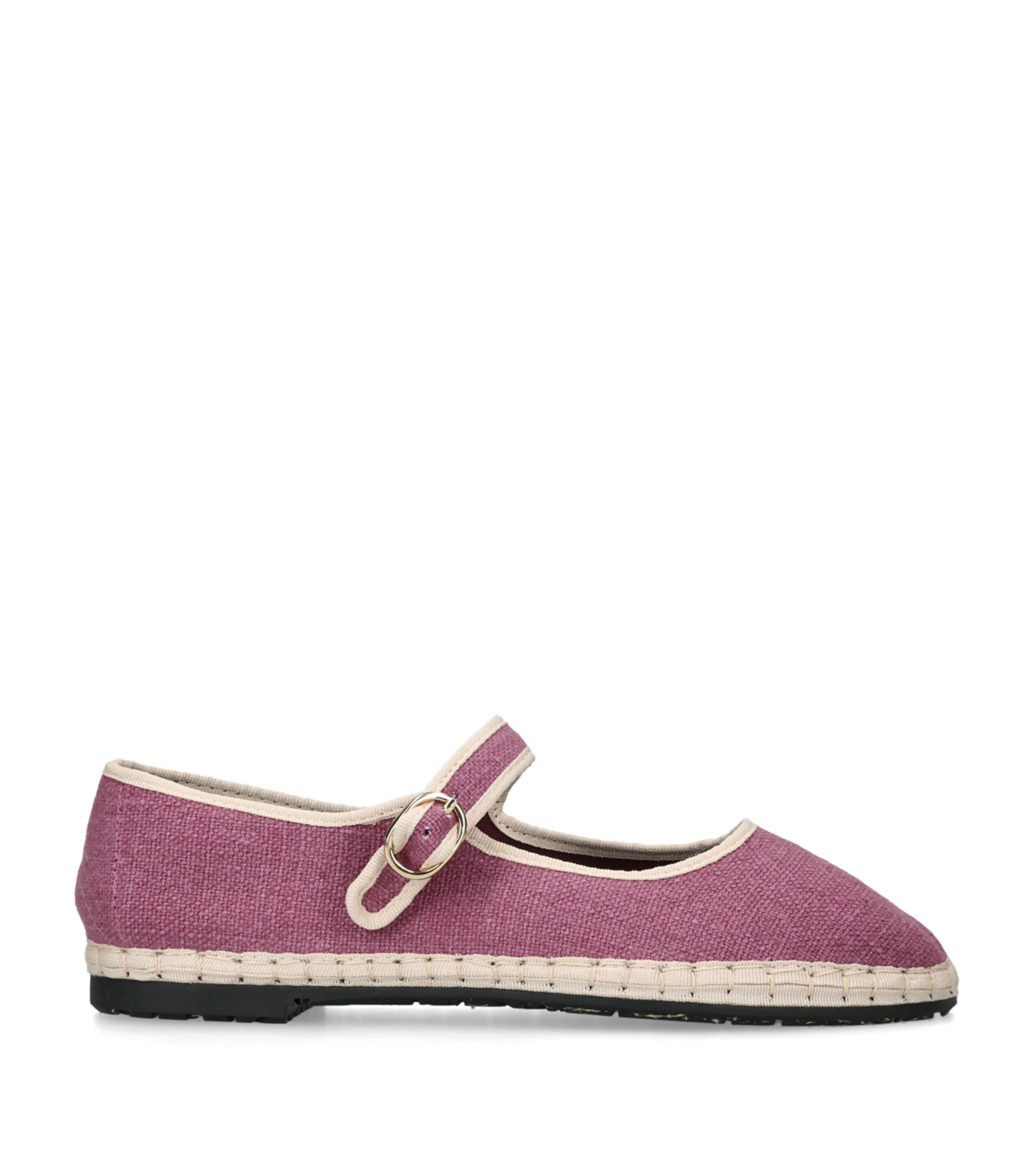 Flabelus Linen Ariadne Mary Janes Pink Comb Image 1