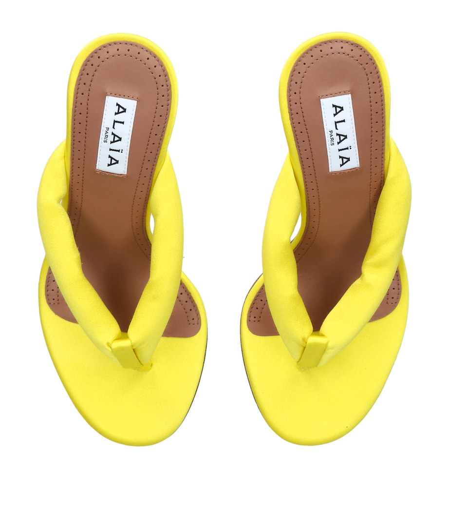 Alaïa Satin Thong Sandals 90 Yellow Image 3