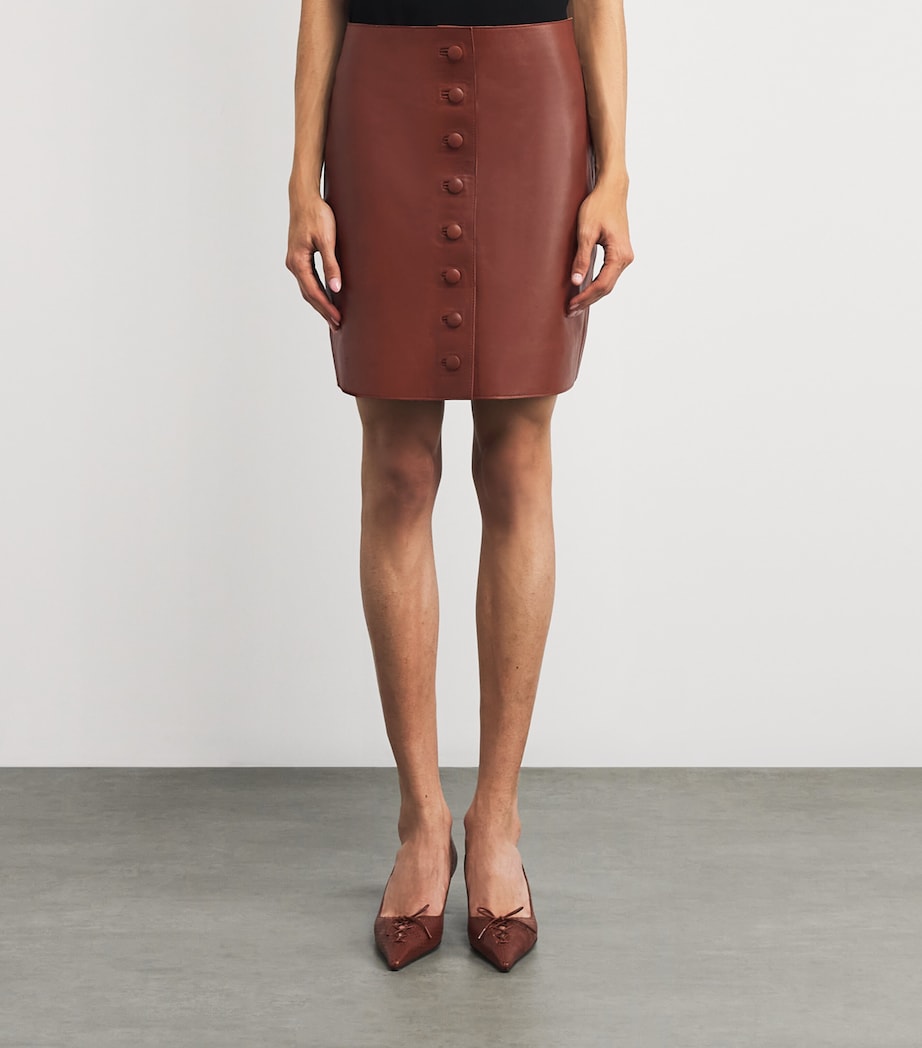 Maha Leather Mini Skirt WHISKEY Image 3