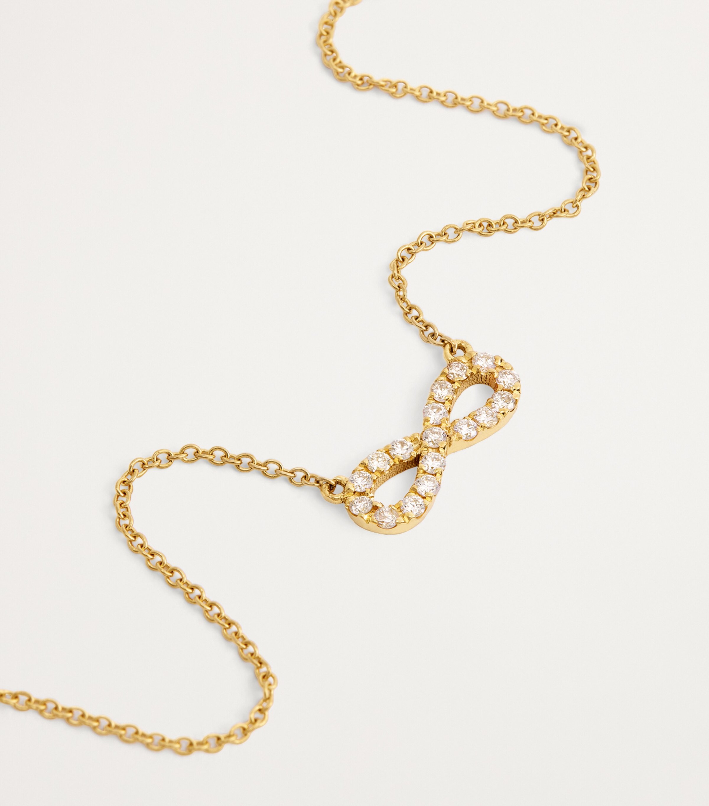 Yellow Gold and Diamond Infinity Necklace YELLOW GOLD Image 4