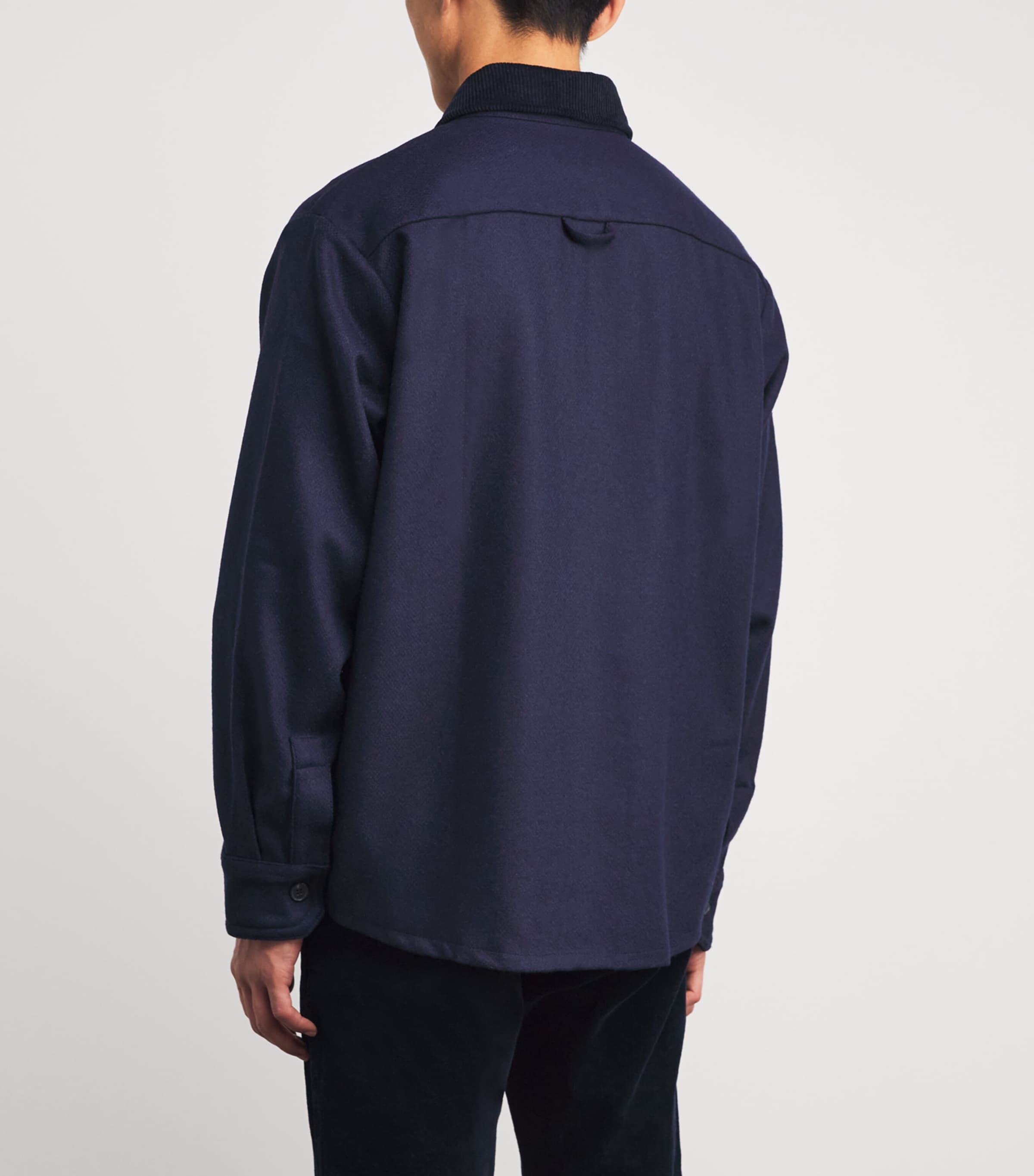 Wool-Blend Corduroy-Collar Overshirt PIA HEATHER MARINE Image 4