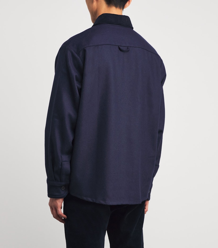 Wool-Blend Corduroy-Collar Overshirt PIA HEATHER MARINE Image 4