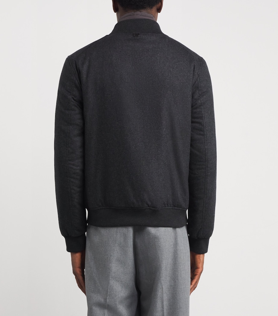 Cashmere-Blend Vest-Lined Bomber Jacket 015 GREY MELANGE Image 4