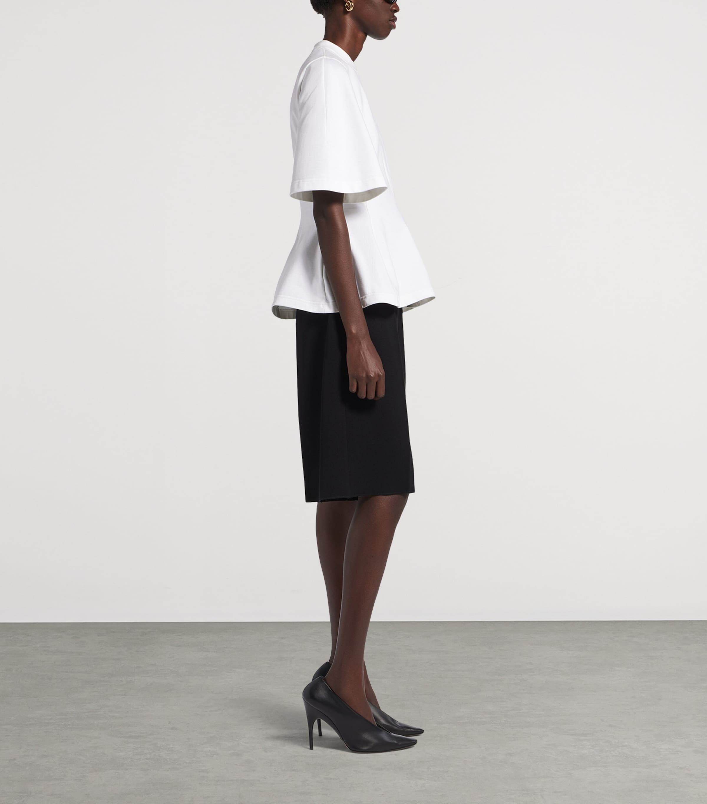 Balenciaga Womens Cotton Shaped T-Shirt Image 4