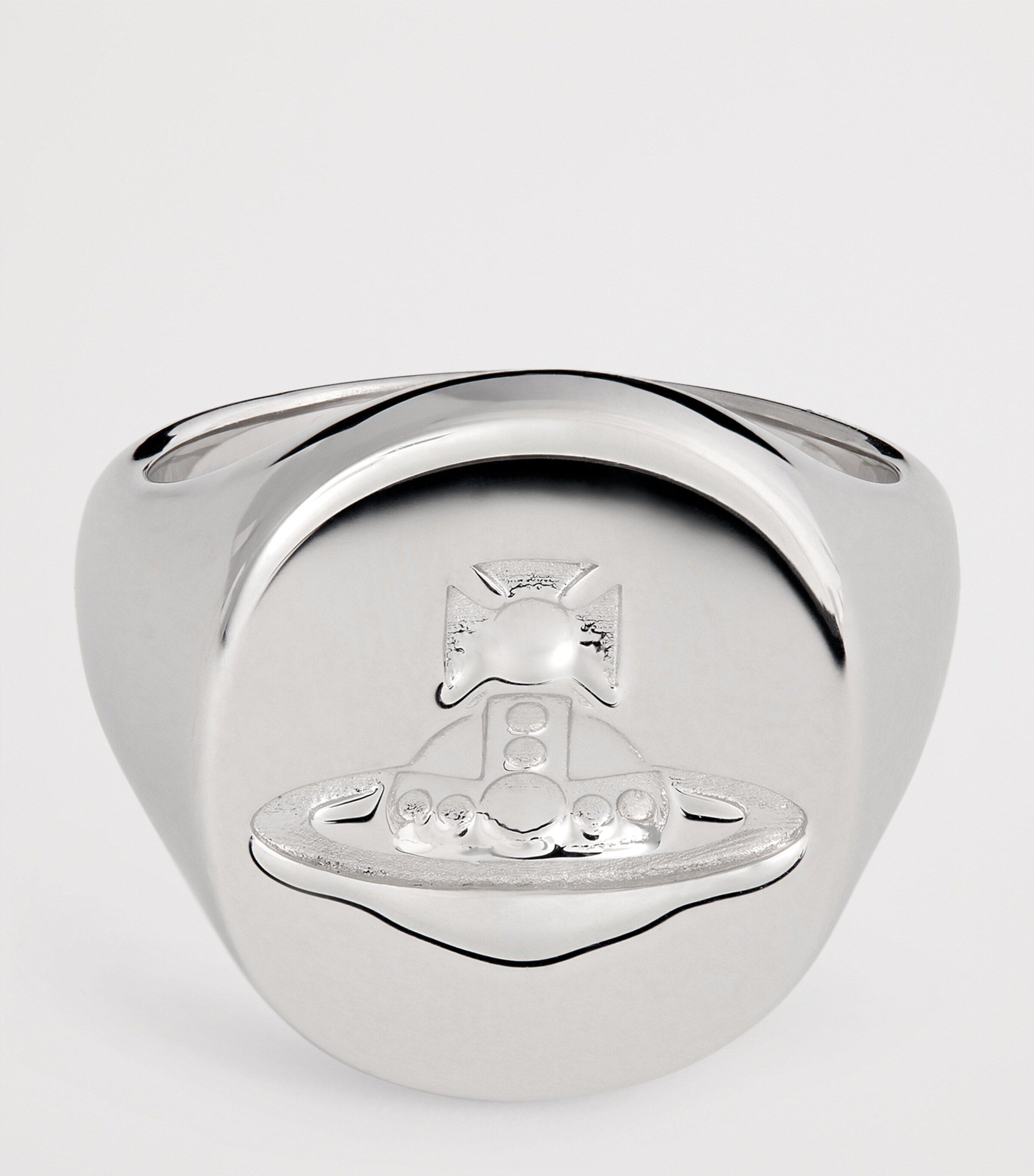 Vivienne Westwood Rhodium-Plated Sterling Silver Orb Signet Ring