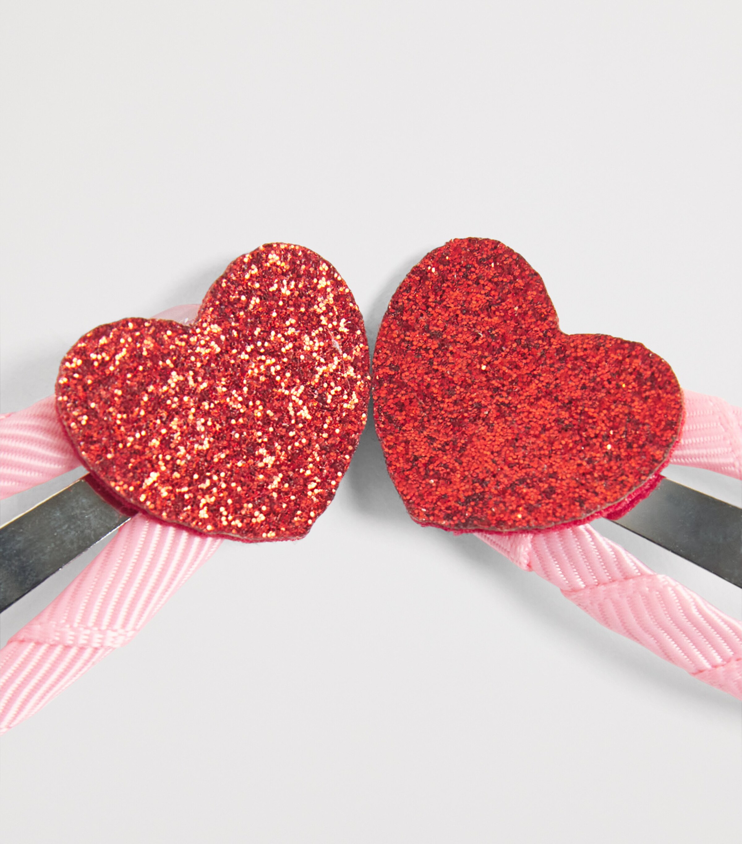 Rockahula Love Heart Glitter Hair Clips Red Image 3