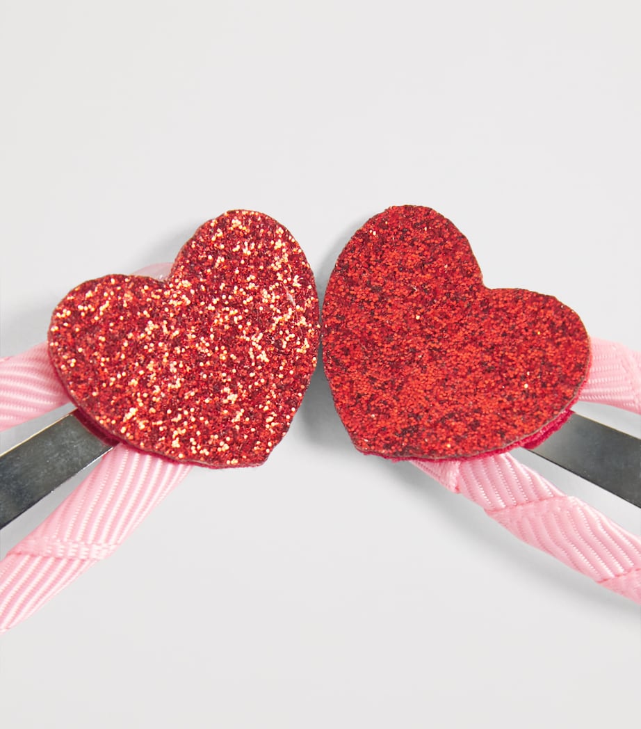 Rockahula Love Heart Glitter Hair Clips Red Image 3