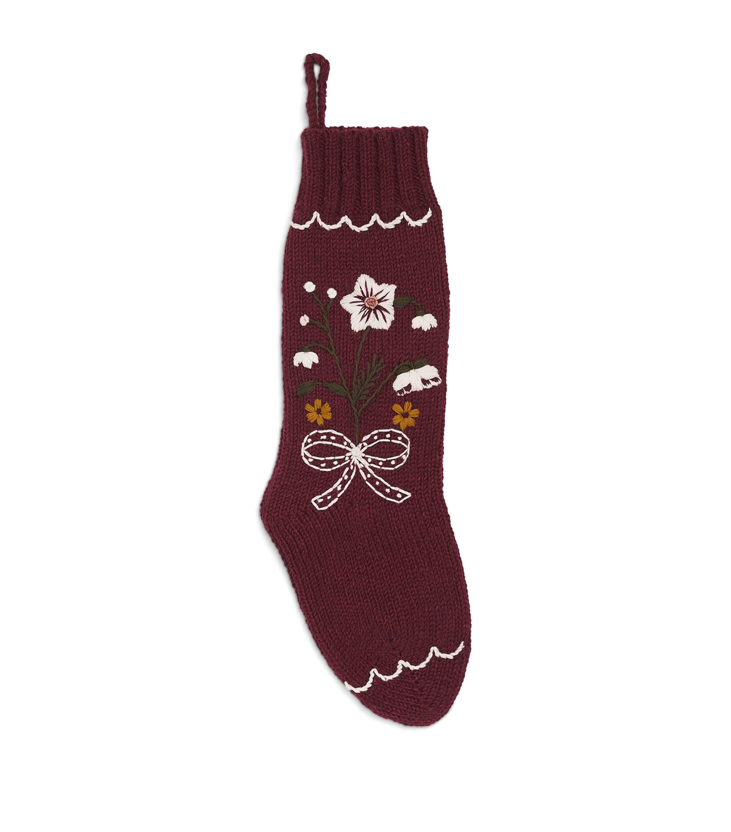 Shirley Bredal Wool Holiday Hellebore Stocking | Harrods US