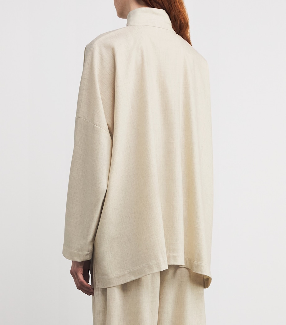 Cashmere-Wool Wide A-Line Shirt UNDYED Image 4