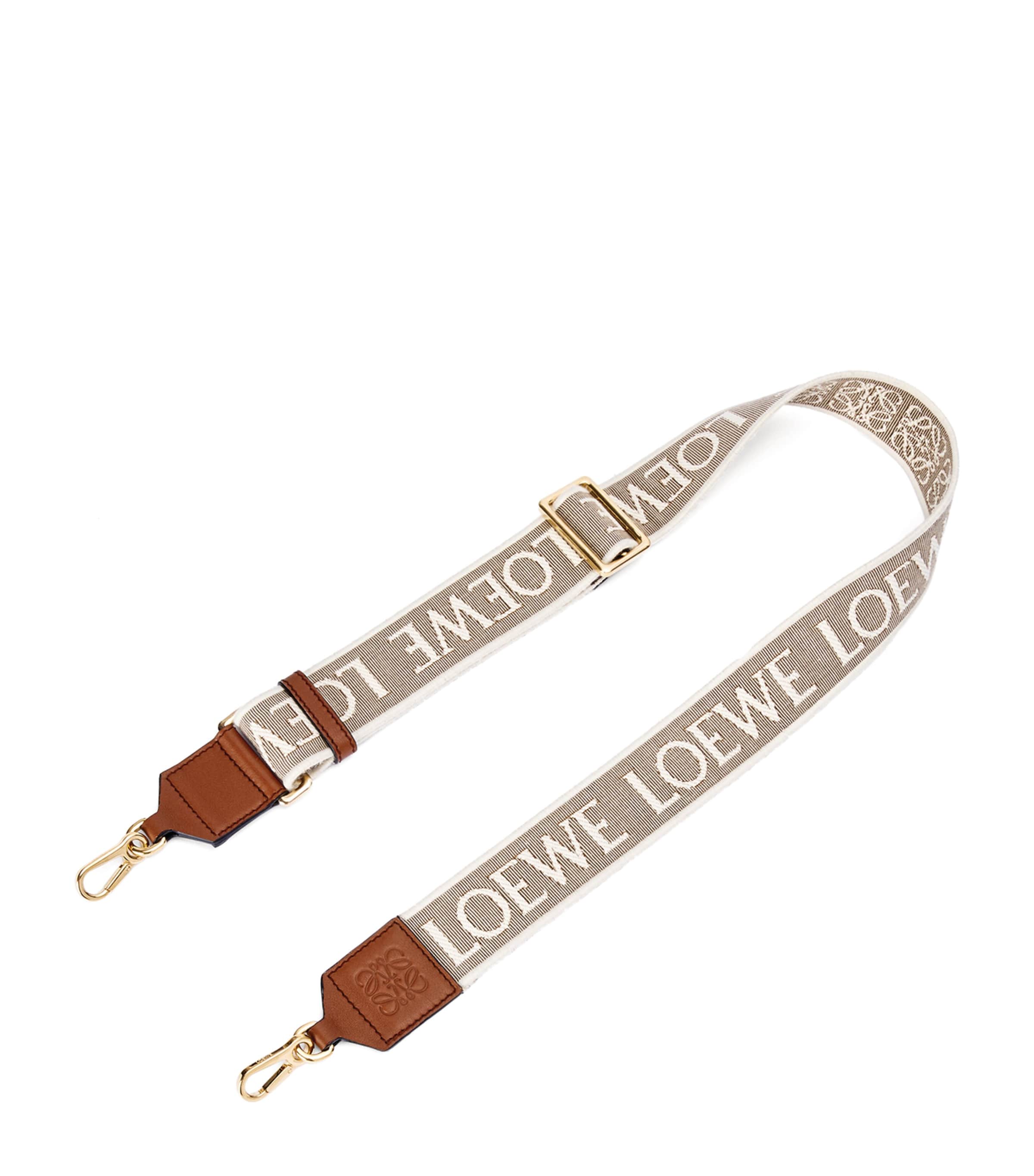 Leather and Canvas Logo Bag Strap NATURAL/TAN Image 2
